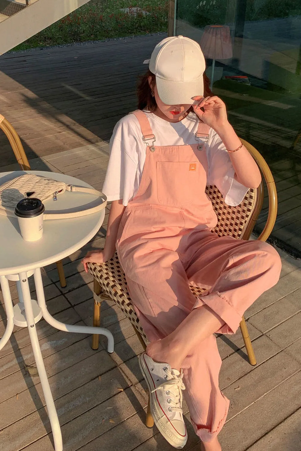 Light Pink Casual Denim Jumpsuits