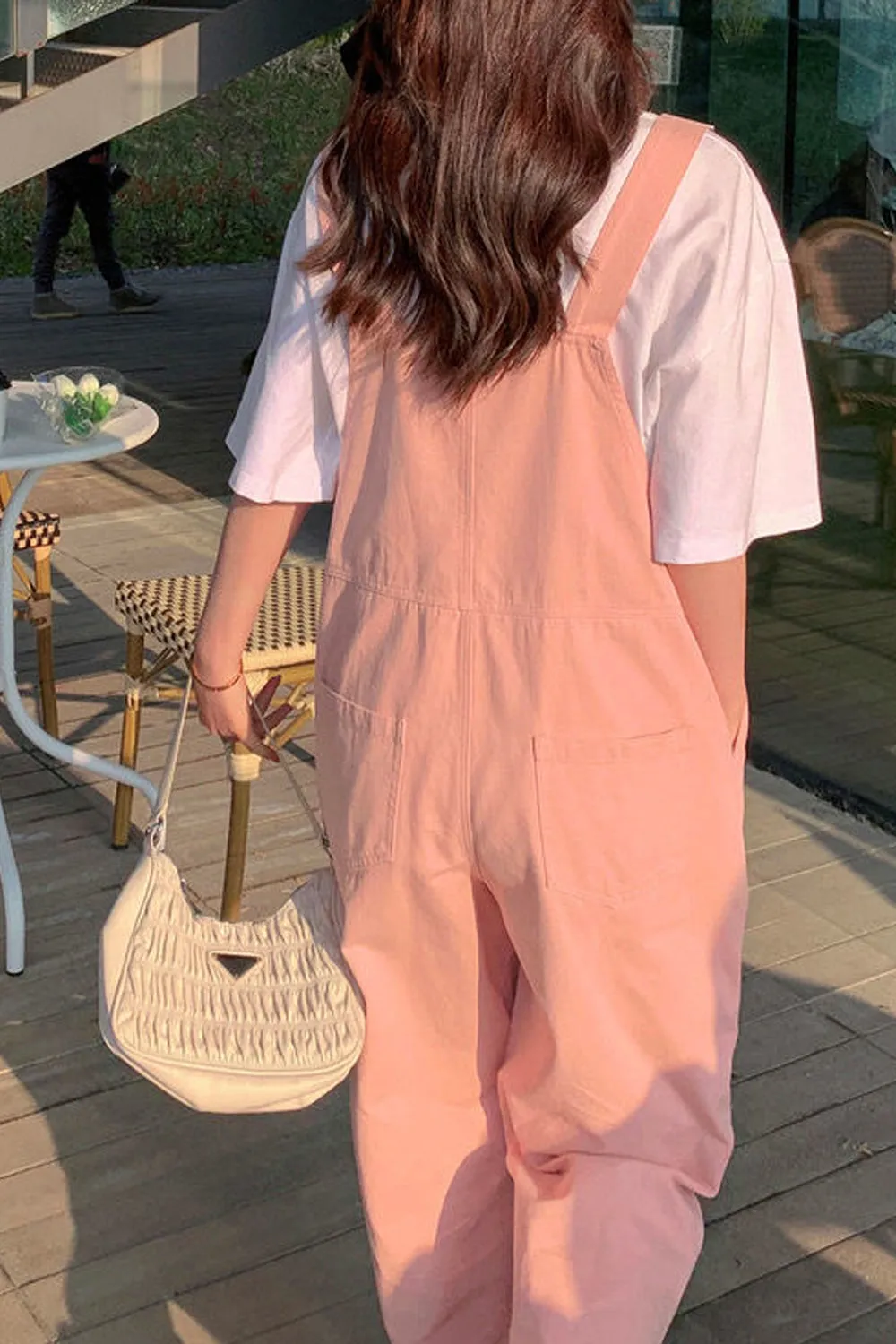 Light Pink Casual Denim Jumpsuits