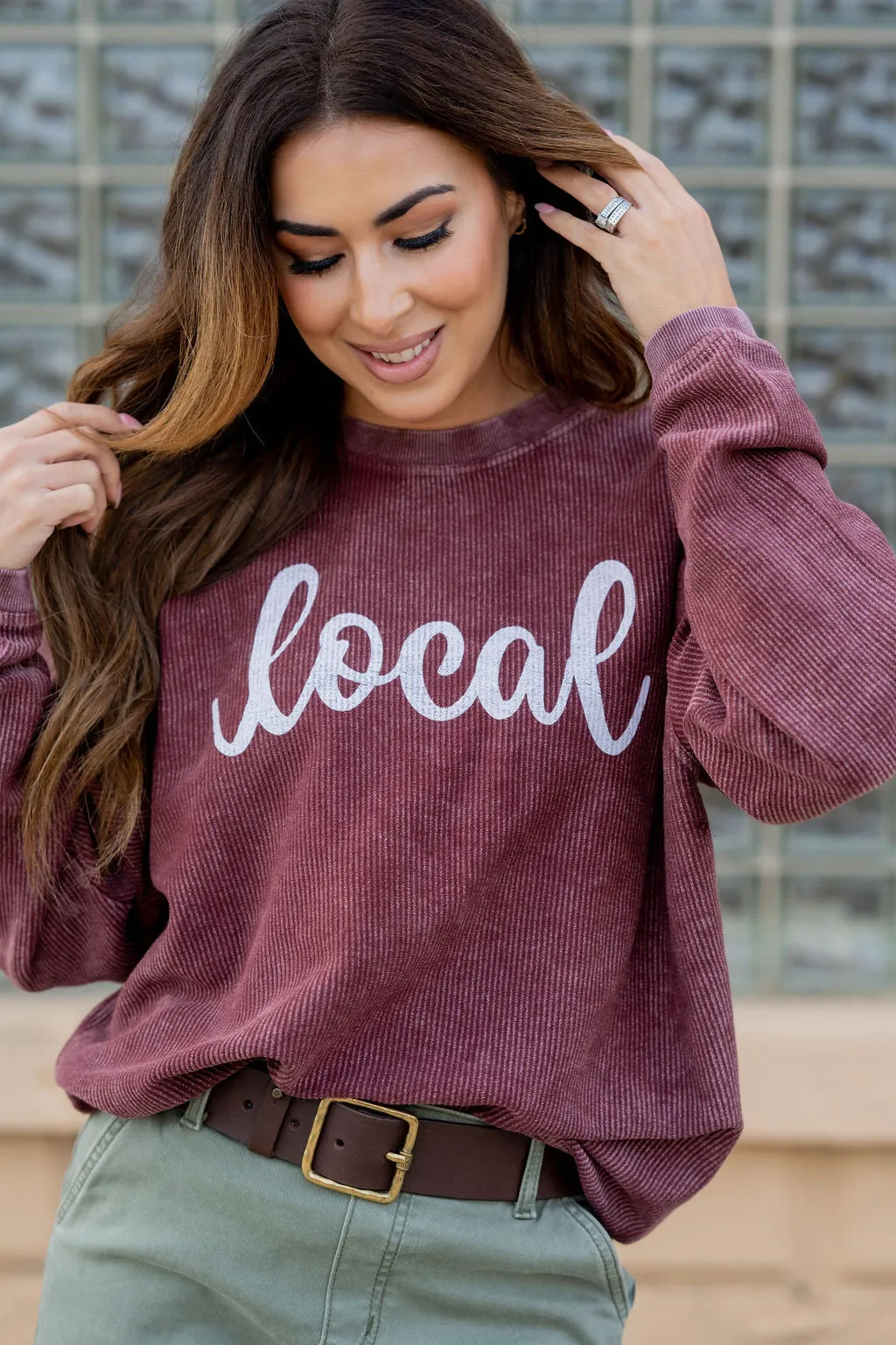Local Ribbed Graphic Crewneck