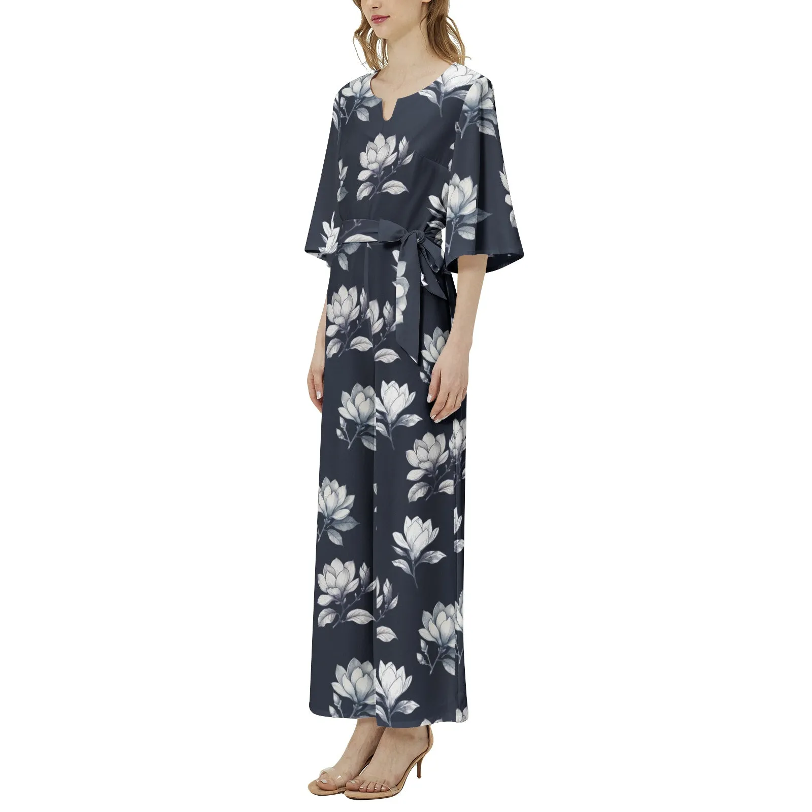 Magnolia Moments Dolman Sleeve Belted Wide Leg Jumpsuit