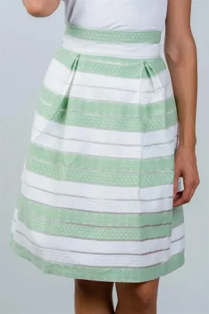 Mint Sheer Stripe Midi Skirt / 2-2-2