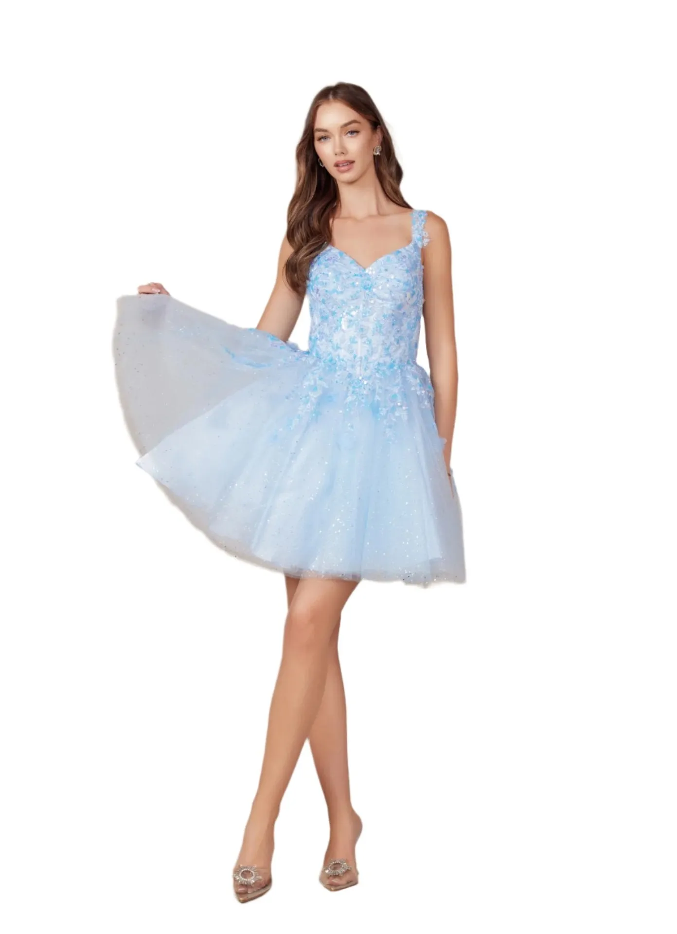 Nox Anabel H846 Size 6, 14 Lilac Short Shimmer Lace Homecoming Dress Sequin Corset Cocktail Gown