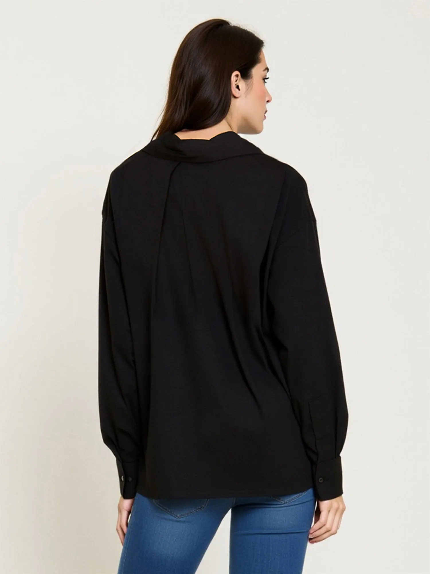 Oversized Cotton Button-Down Top