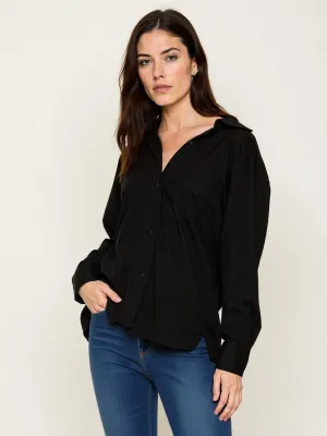 Oversized Cotton Button-Down Top