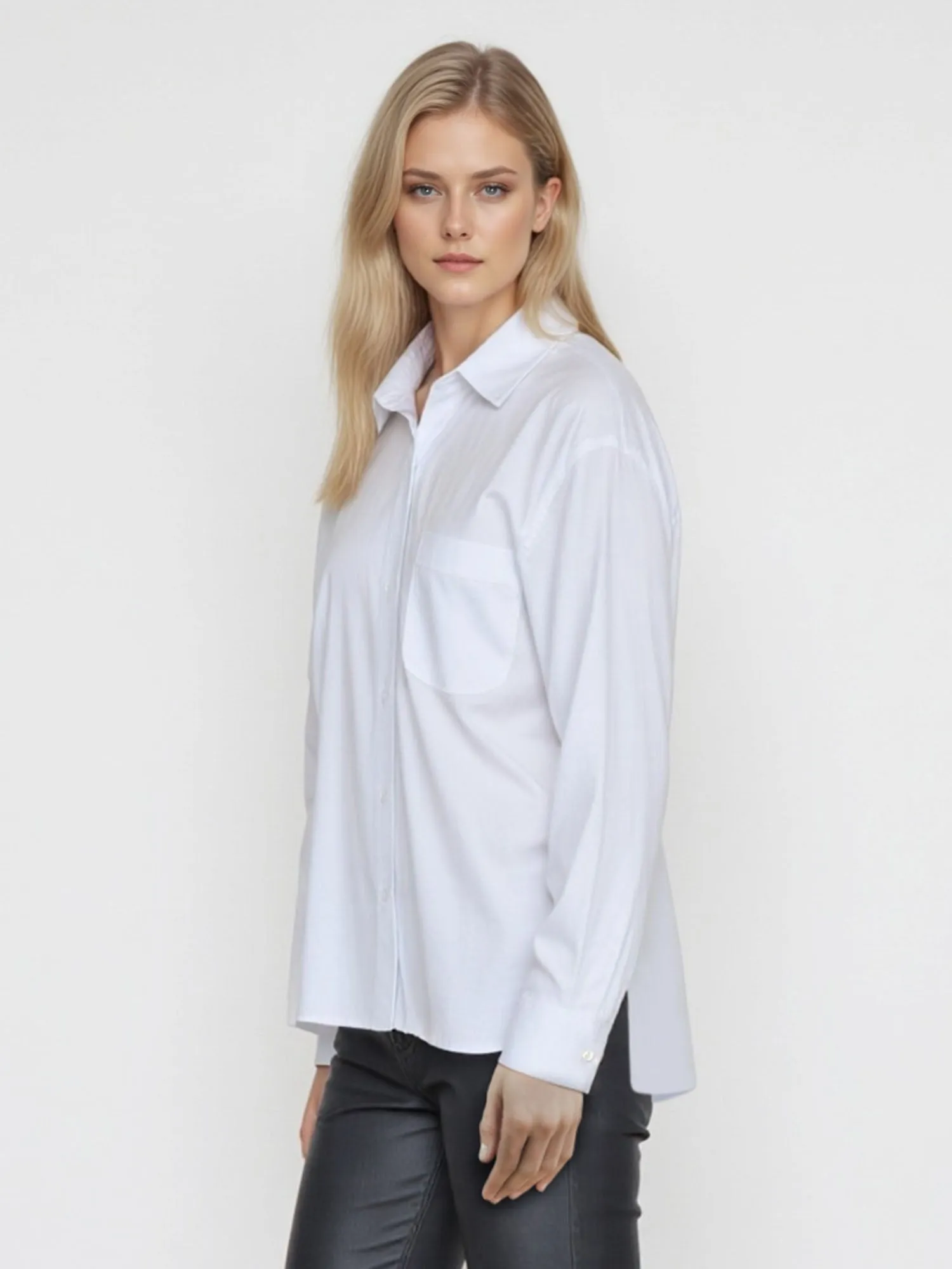 Oversized Cotton Button-Down Top
