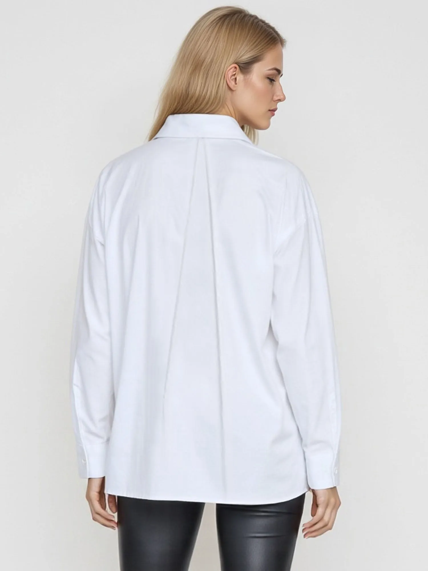 Oversized Cotton Button-Down Top