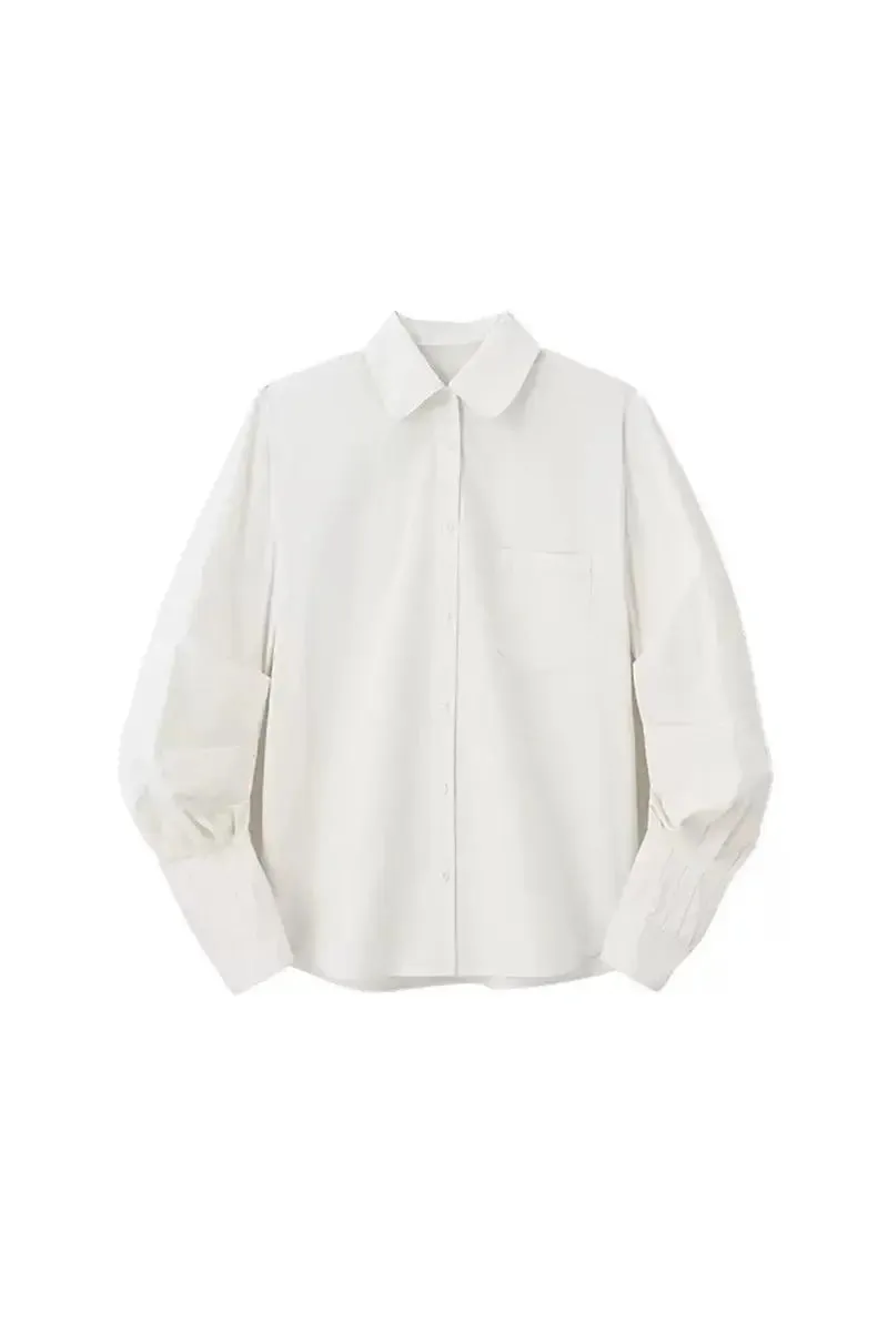 Oversized Long Sleeve Designer White Shirt