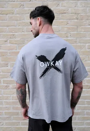 OVERSIZED T-SHIRT STATEMENT - GREY