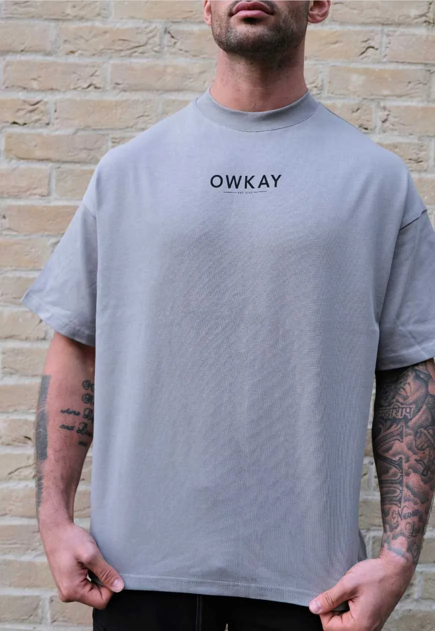 OVERSIZED T-SHIRT STATEMENT - GREY