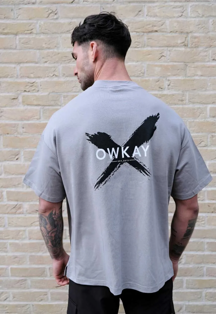OVERSIZED T-SHIRT STATEMENT - GREY