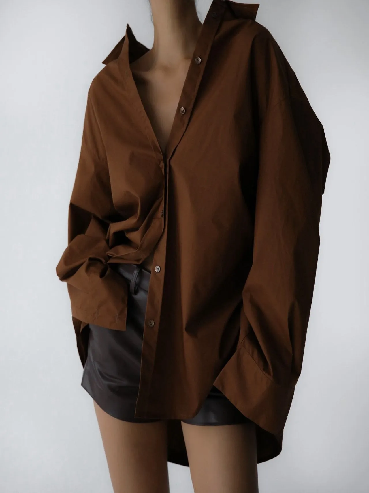 OVERSIZED WIDE SLEEVE DETAIL COTTON SHIRT