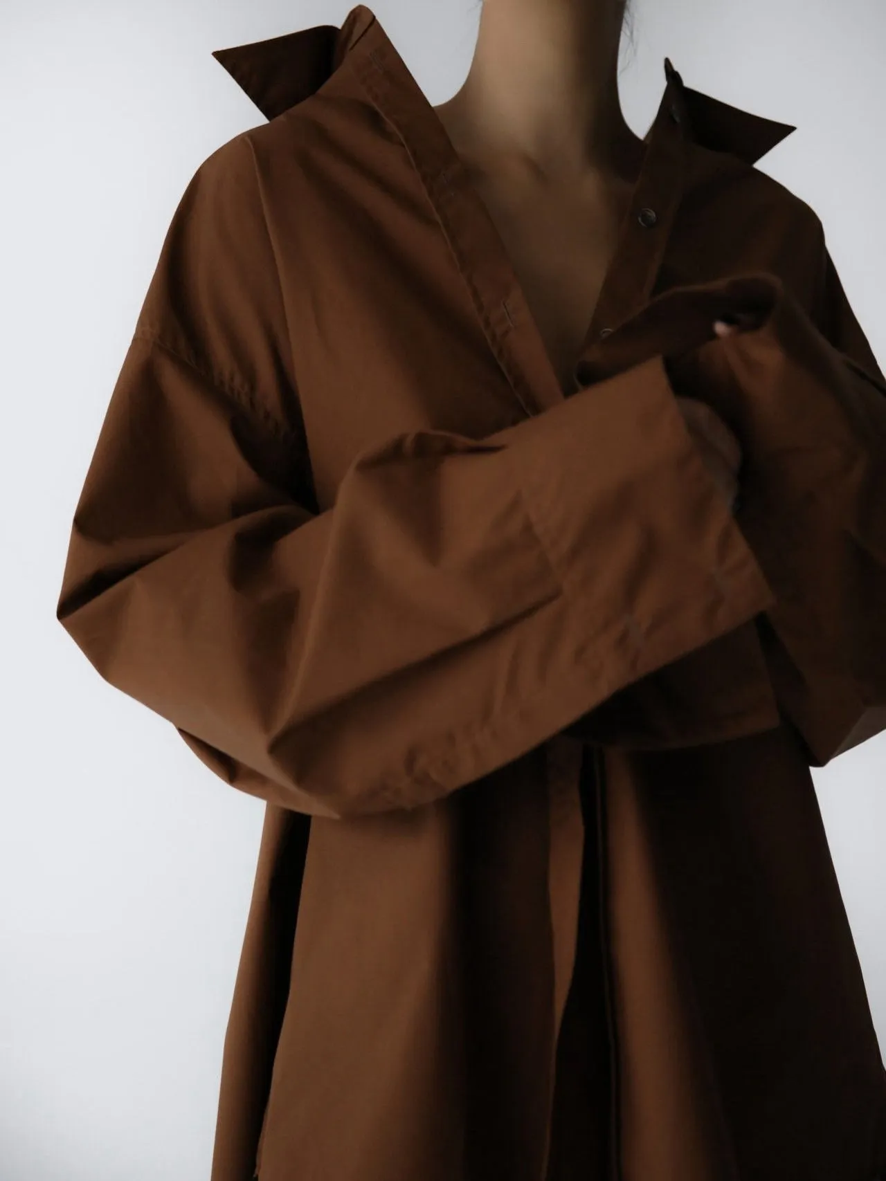 OVERSIZED WIDE SLEEVE DETAIL COTTON SHIRT