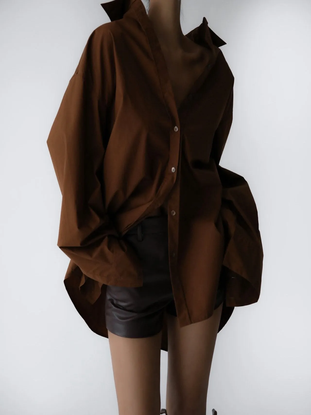 OVERSIZED WIDE SLEEVE DETAIL COTTON SHIRT