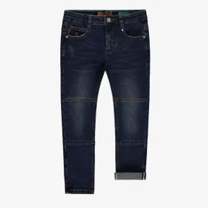 Pantalon en denim bleu foncé effet délavé, enfant || Dark blue denim pants with faded effect, child