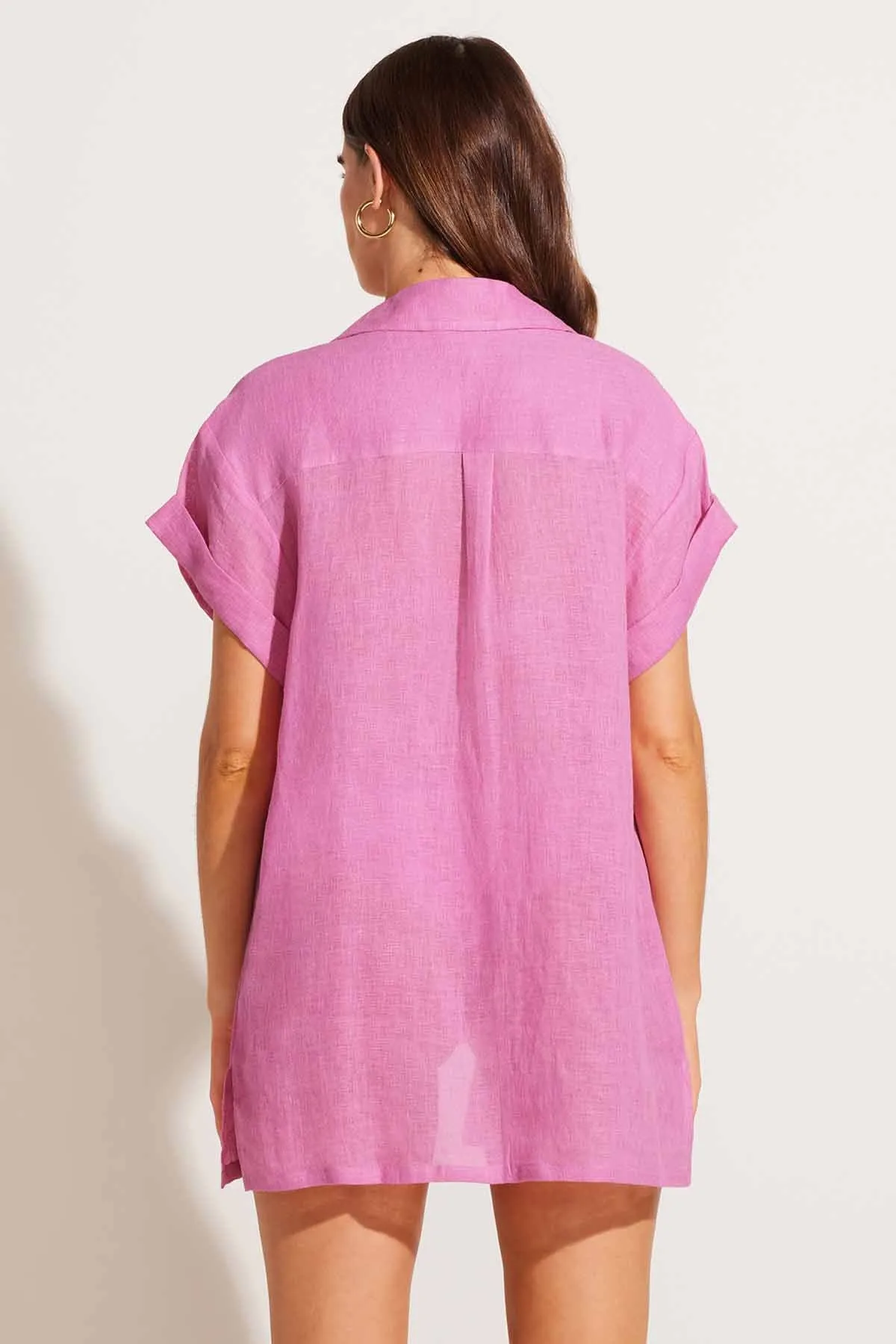 Playa Pocket Blouse - Bubblegum EcoLinen