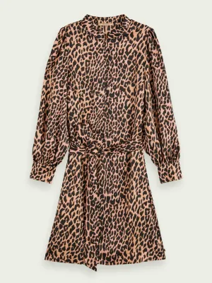 Printed waist tie dress in Combo F