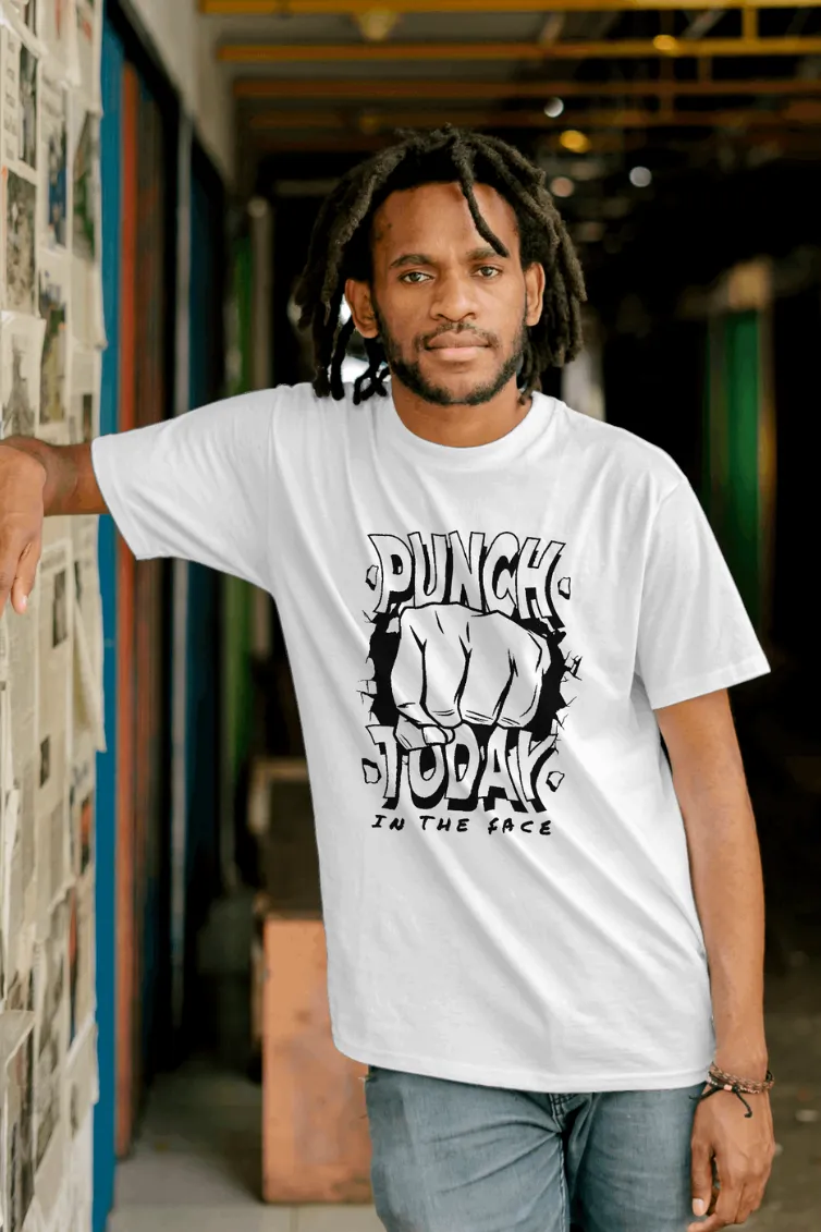 Punch Today In The Face Printed Oversized T-shirt for Men
