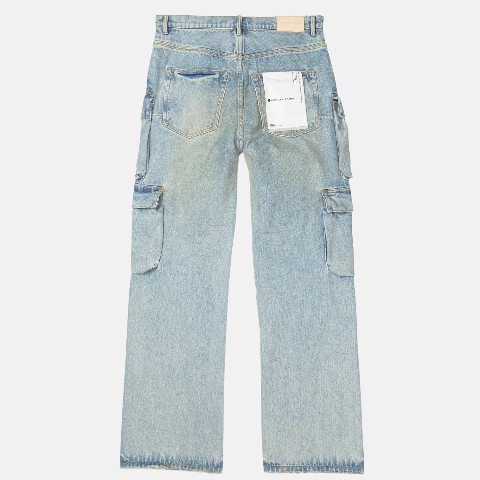 Purple Brand Light Indigo Relaxed Double Cargo Jeans