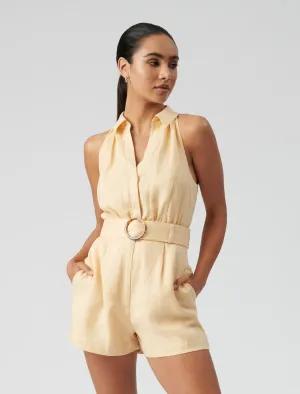 Rhianna Linen Belted Playsuit