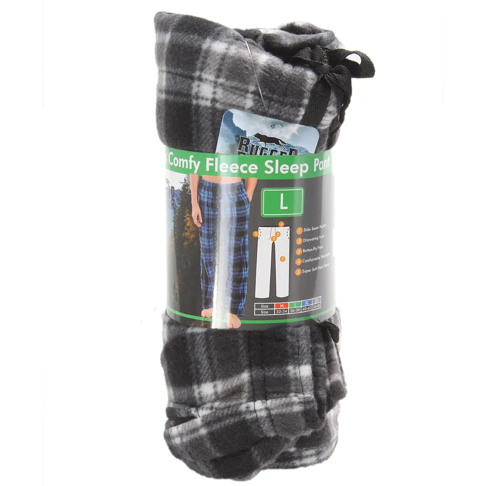Rugged Frontier Men's Comfy Fleece Plaid Fleece Lounge Sleep Bottom Pajama Pants