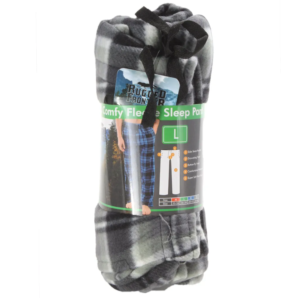 Rugged Frontier Men's Comfy Fleece Plaid Fleece Lounge Sleep Bottom Pajama Pants