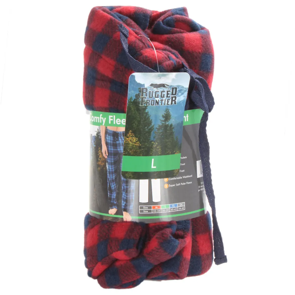 Rugged Frontier Men's Comfy Fleece Plaid Fleece Lounge Sleep Bottom Pajama Pants