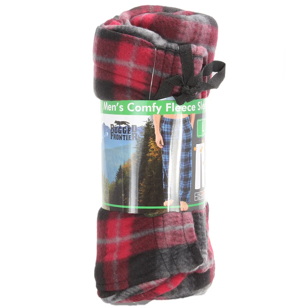 Rugged Frontier Men's Comfy Fleece Plaid Fleece Lounge Sleep Bottom Pajama Pants