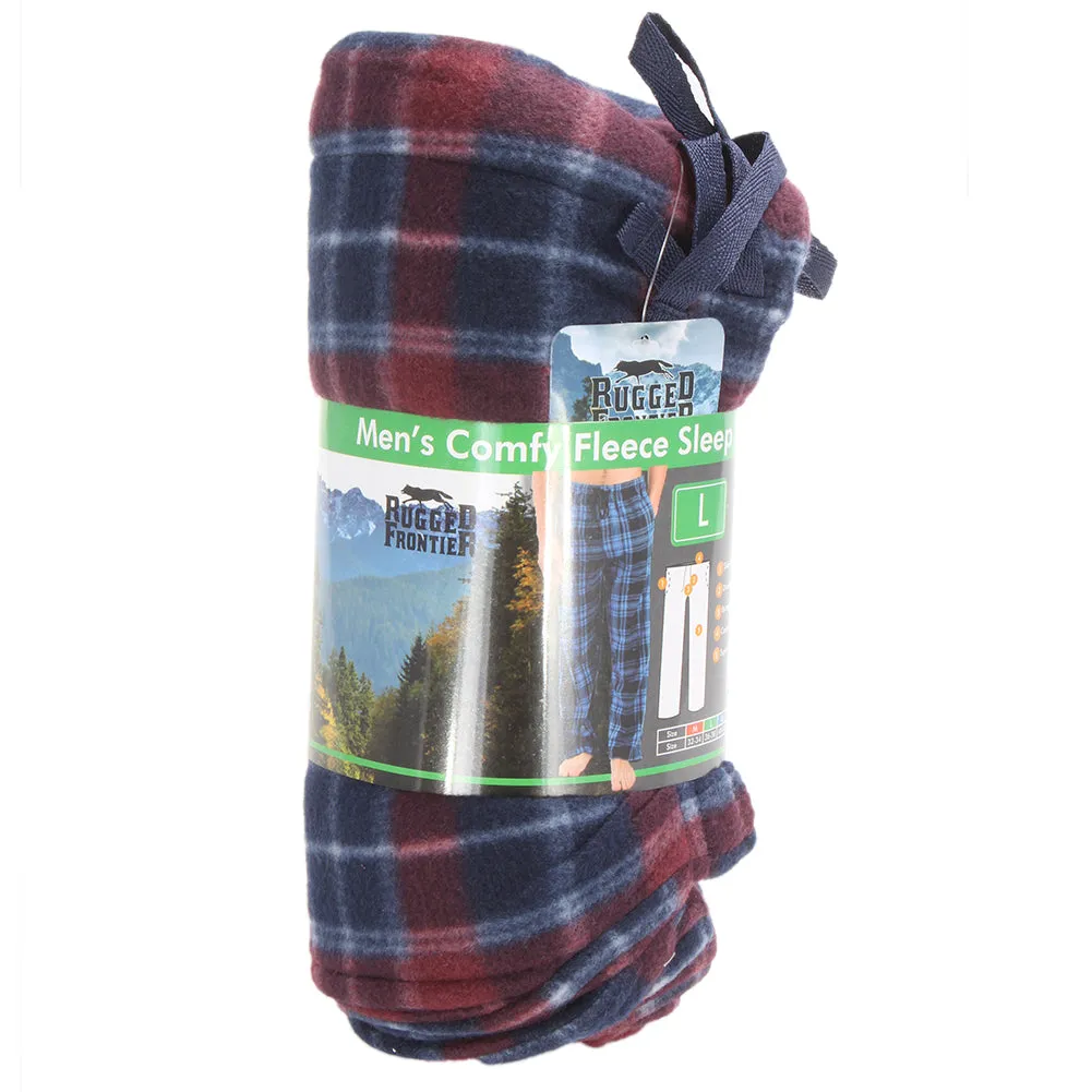 Rugged Frontier Men's Comfy Fleece Plaid Fleece Lounge Sleep Bottom Pajama Pants