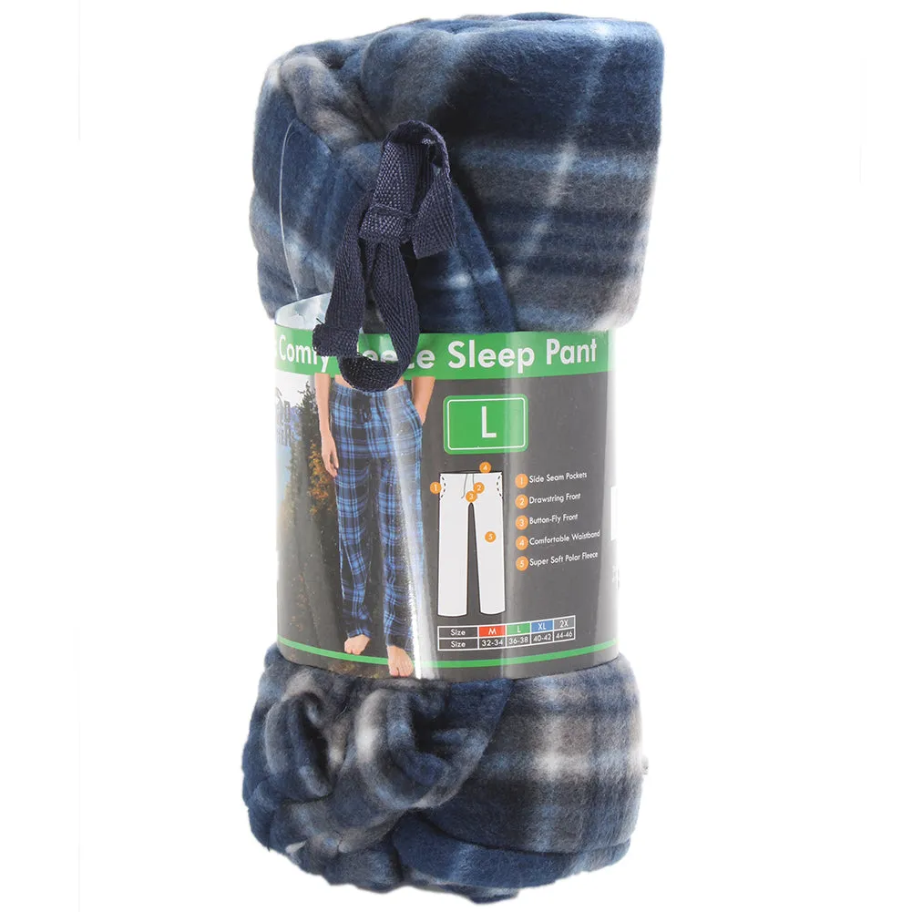 Rugged Frontier Men's Comfy Fleece Plaid Fleece Lounge Sleep Bottom Pajama Pants