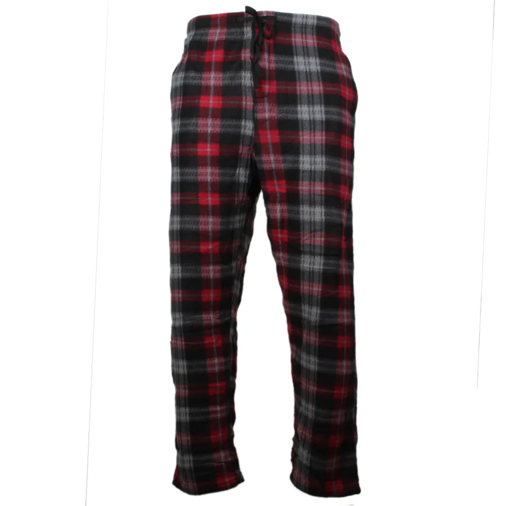 Rugged Frontier Men's Comfy Fleece Plaid Fleece Lounge Sleep Bottom Pajama Pants