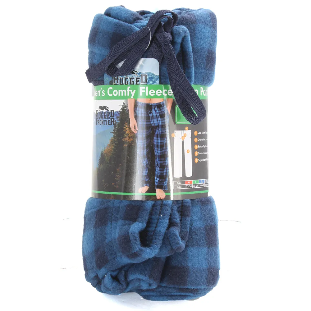Rugged Frontier Men's Comfy Fleece Plaid Fleece Lounge Sleep Bottom Pajama Pants