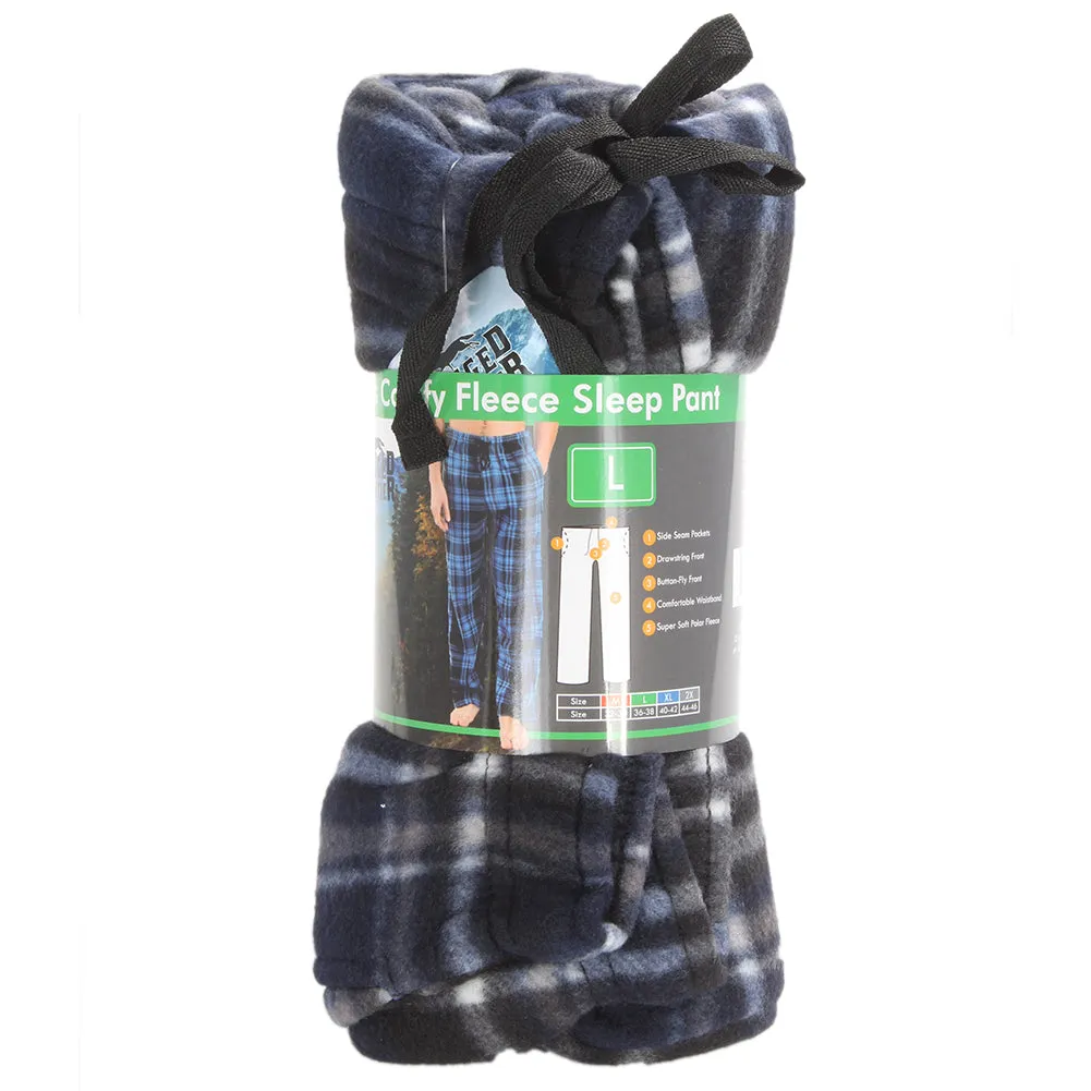 Rugged Frontier Men's Comfy Fleece Plaid Fleece Lounge Sleep Bottom Pajama Pants