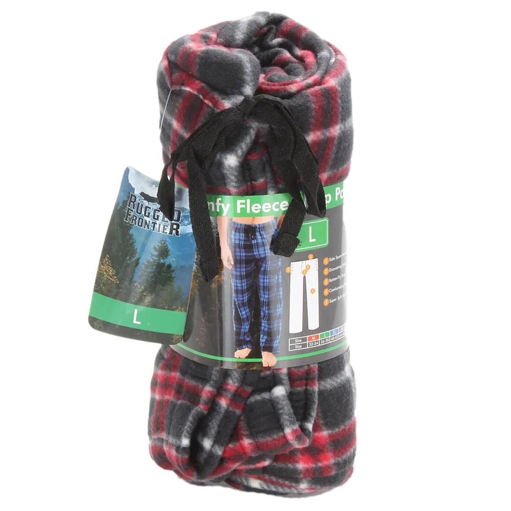 Rugged Frontier Men's Comfy Fleece Plaid Fleece Lounge Sleep Bottom Pajama Pants