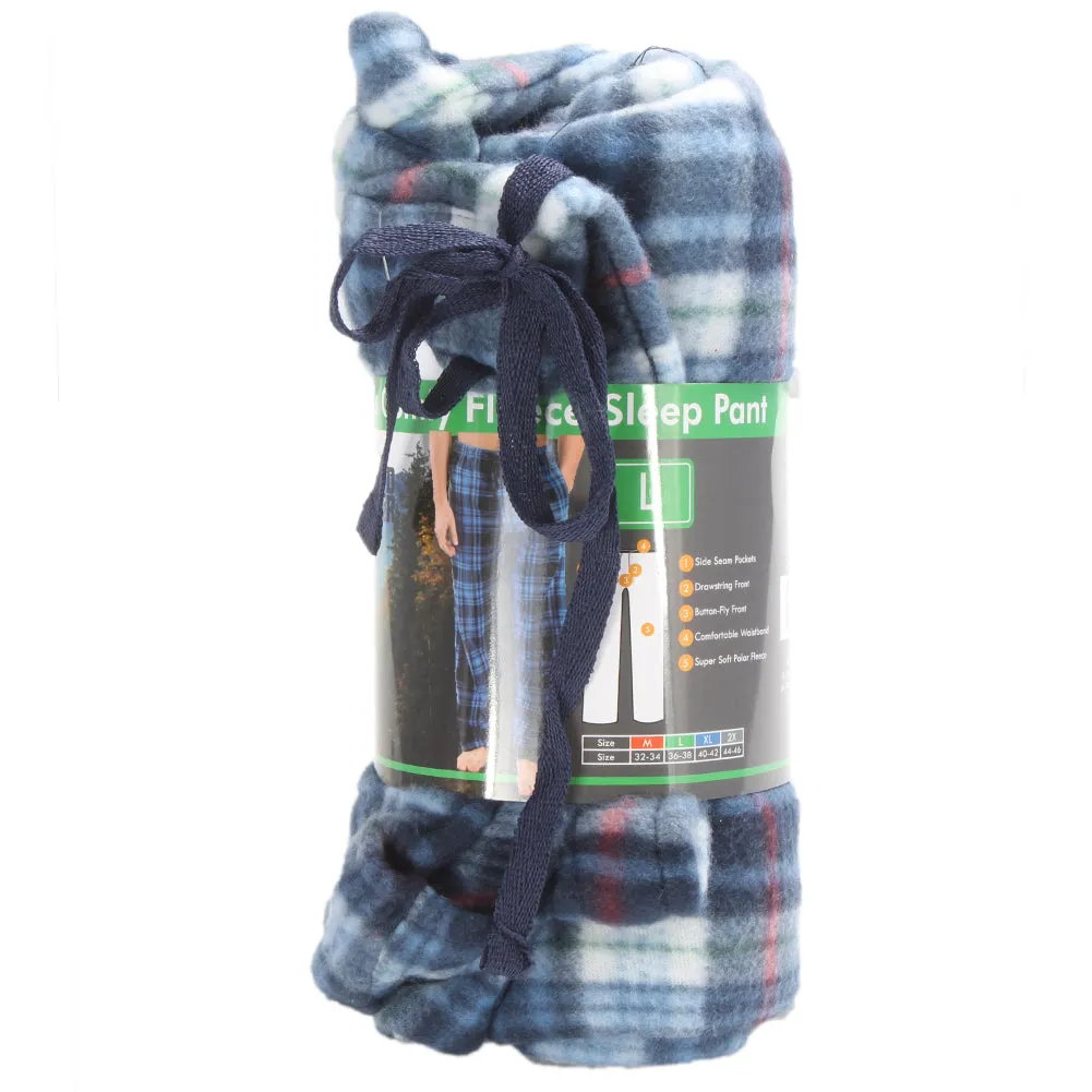 Rugged Frontier Men's Comfy Fleece Plaid Fleece Lounge Sleep Bottom Pajama Pants