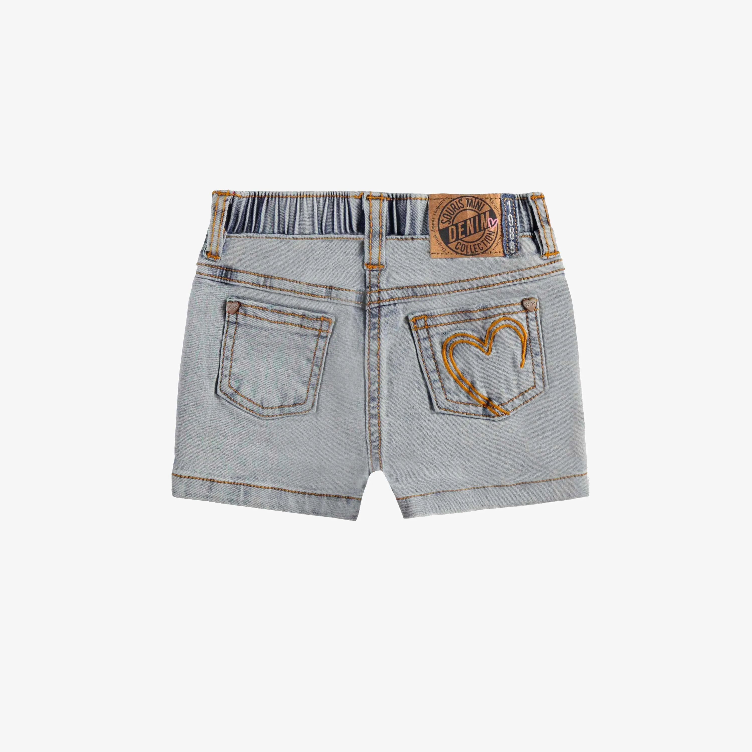 Short en denim bleu pâle, bébé || Pale blue denim shorts, baby