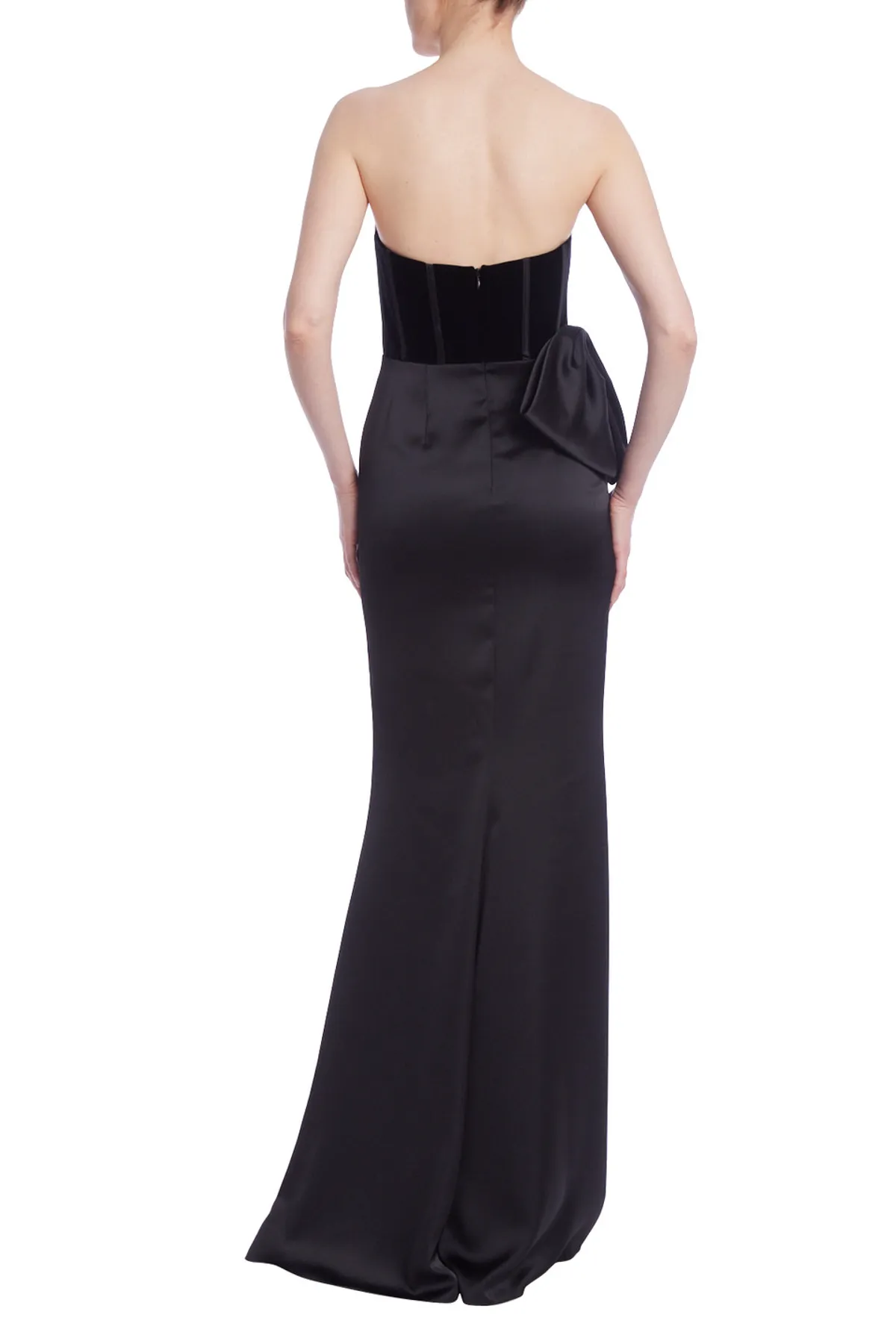 Strapless Bustier Bodice Column Gown