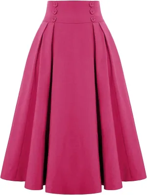 Summer Skirts for Women 2025 Vacation Button Down High Rise Flowy Swing Ruched Flowy Baggy Comfort Skirt