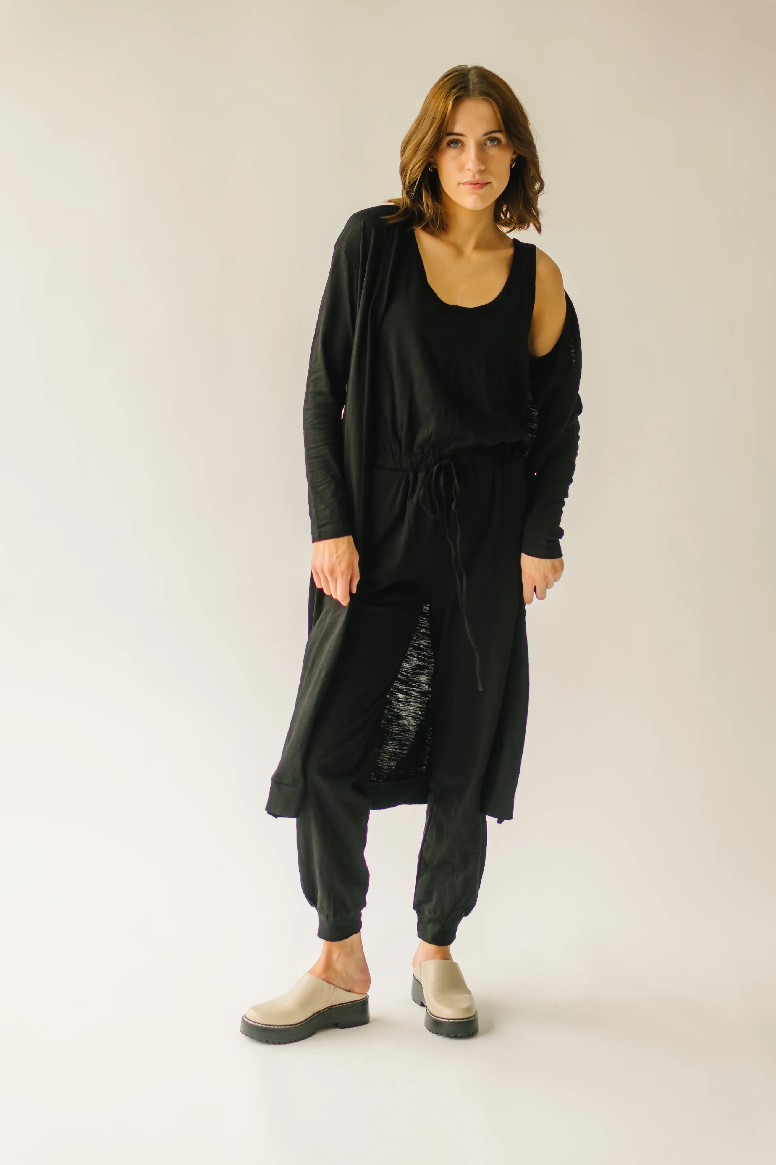 The Schiller Jumpsuit   Cardigan Set in Black
