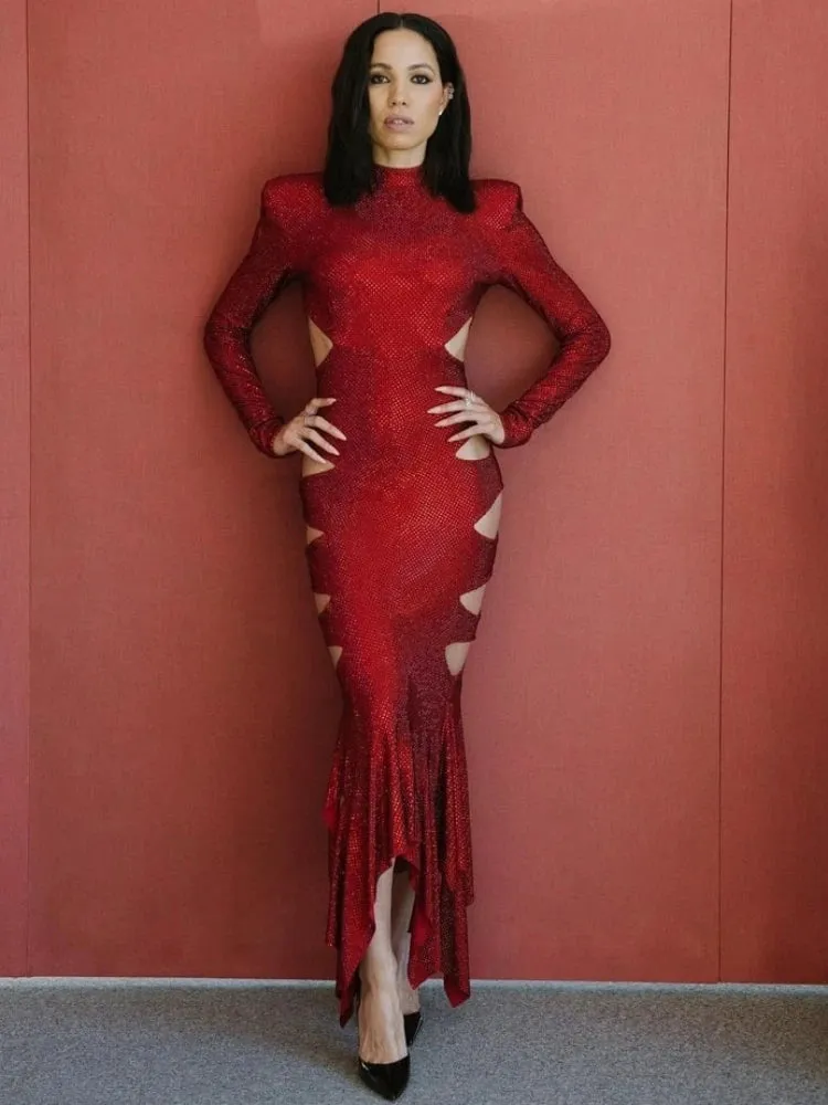 Trend4us Backless Cut-Out Sequin Party Dress