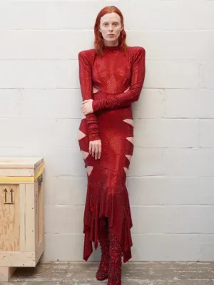 Trend4us Backless Cut-Out Sequin Party Dress