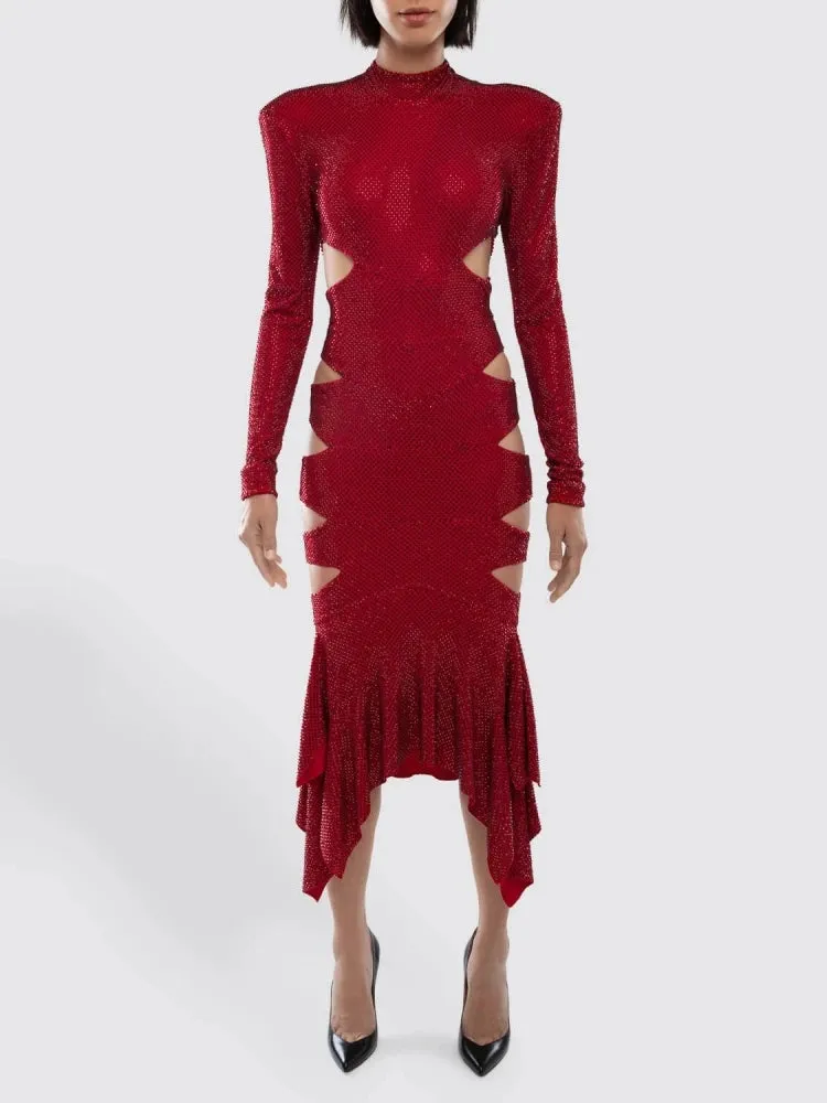 Trend4us Backless Cut-Out Sequin Party Dress