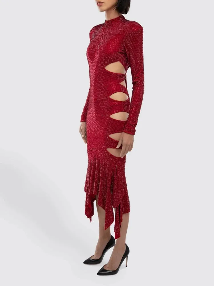 Trend4us Backless Cut-Out Sequin Party Dress