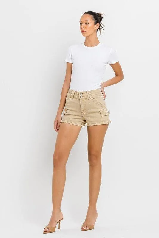 VERVET by Flying Monkey High Rise Cargo Shorts