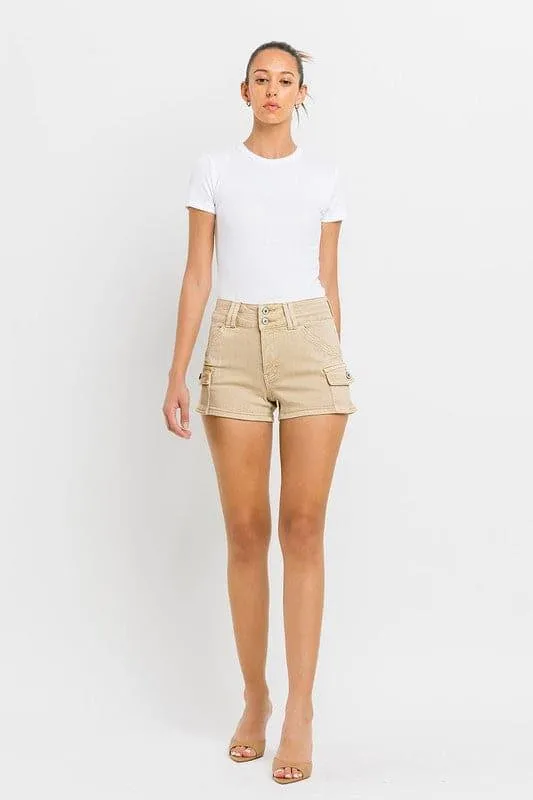 VERVET by Flying Monkey High Rise Cargo Shorts