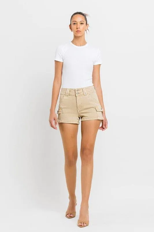 VERVET by Flying Monkey High Rise Cargo Shorts