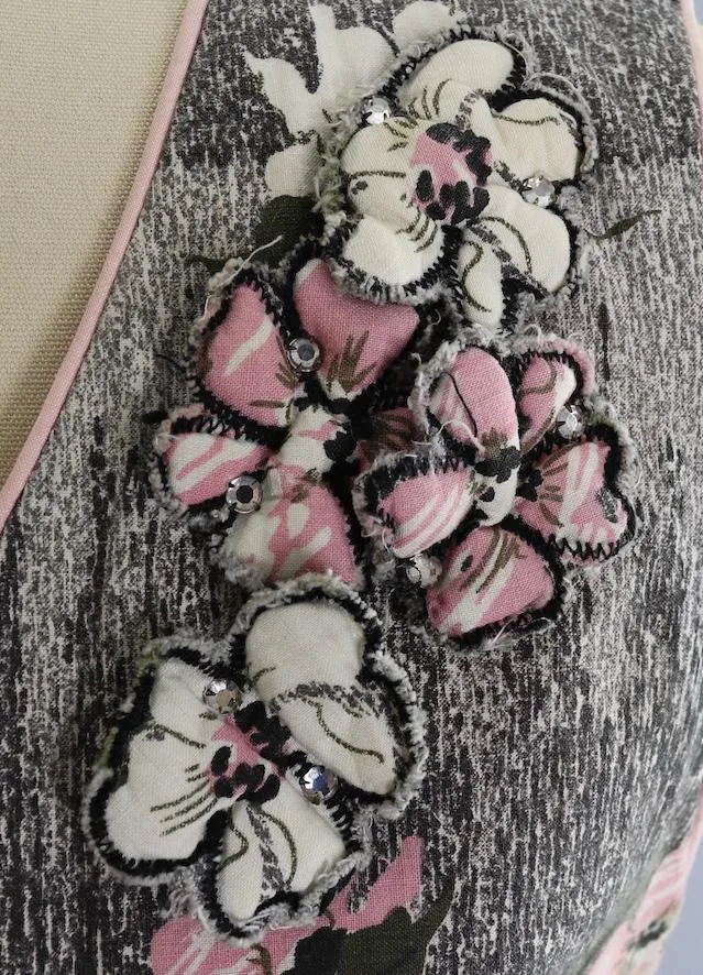 Vintage 1950s Cotton Sundress Olive Green & Pink Floral Print