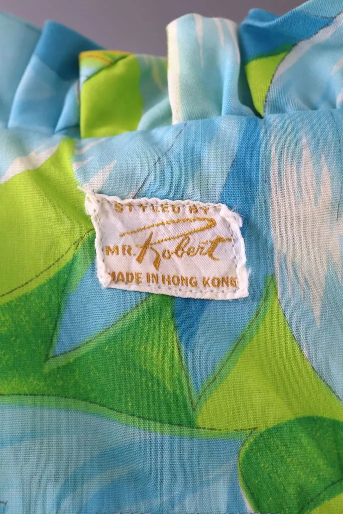 Vintage Aqua Blue Floral Sundress