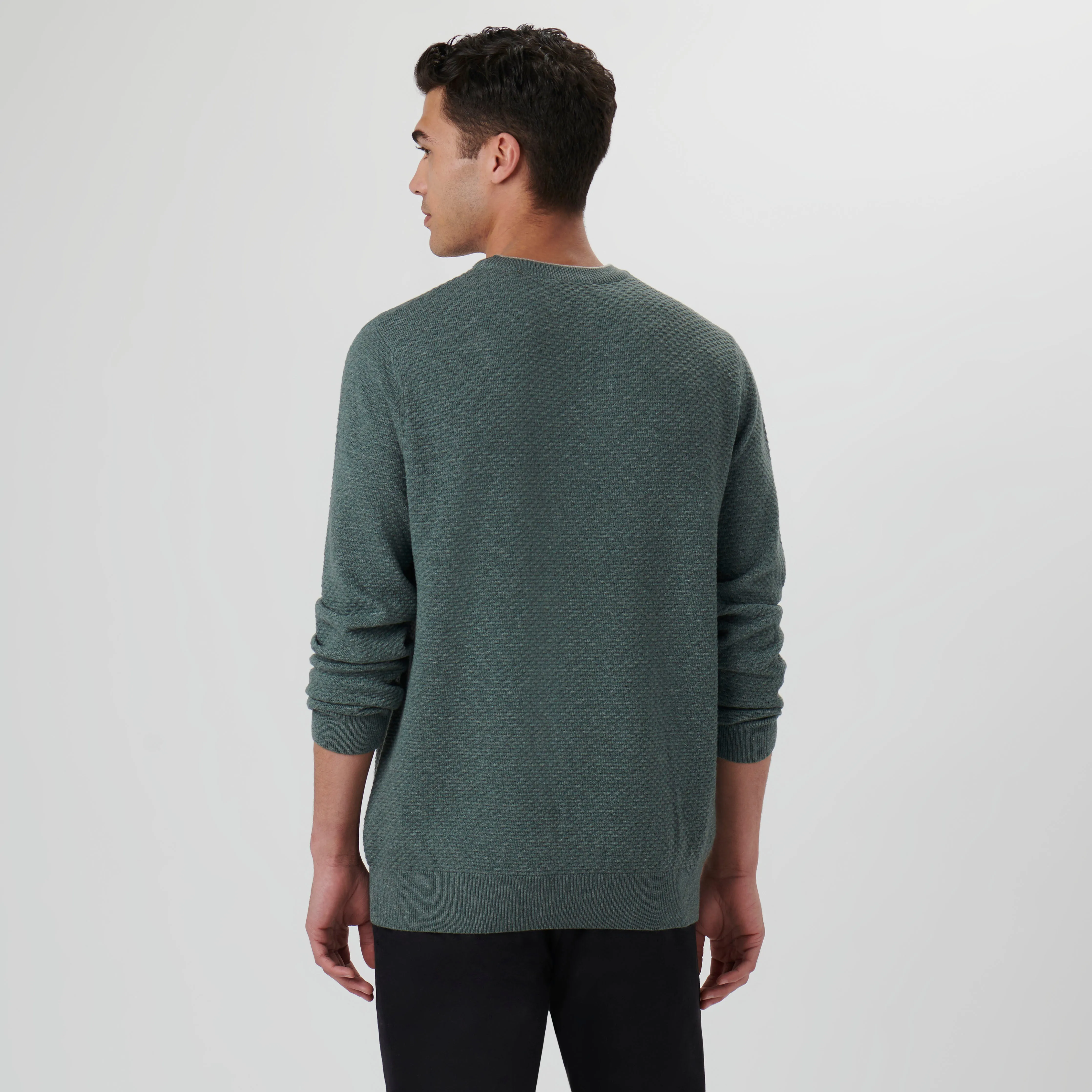 Waffle Stitch Crew Neck Sweater
