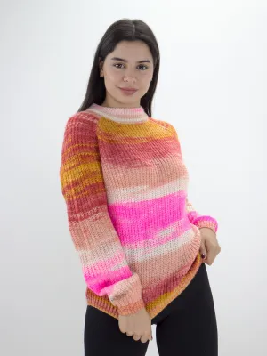 Women's Striped Knited PullOver Sweater,Multi