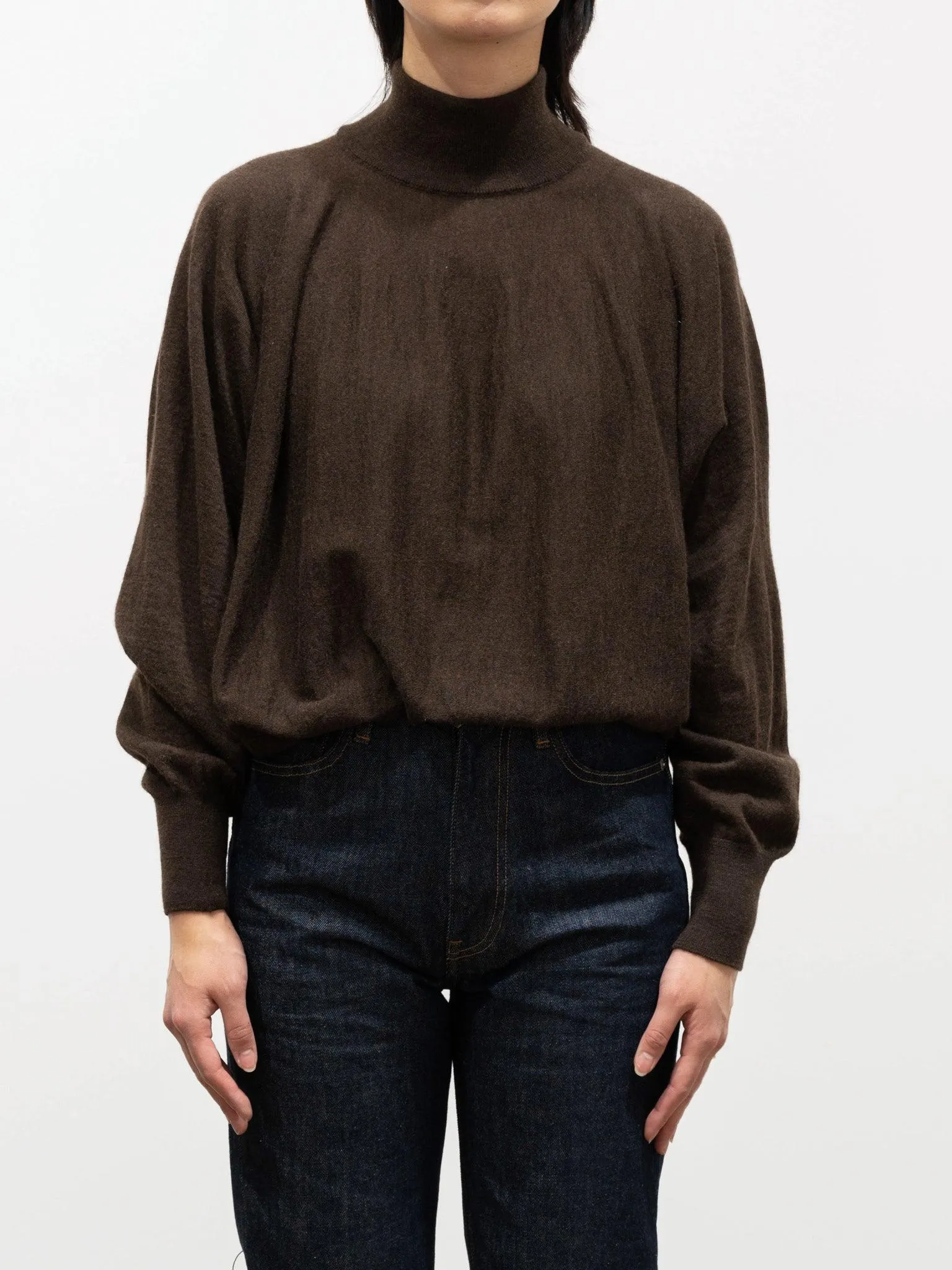Worsted Yak Fine Gauge Knit Cardigan - Natural Brown